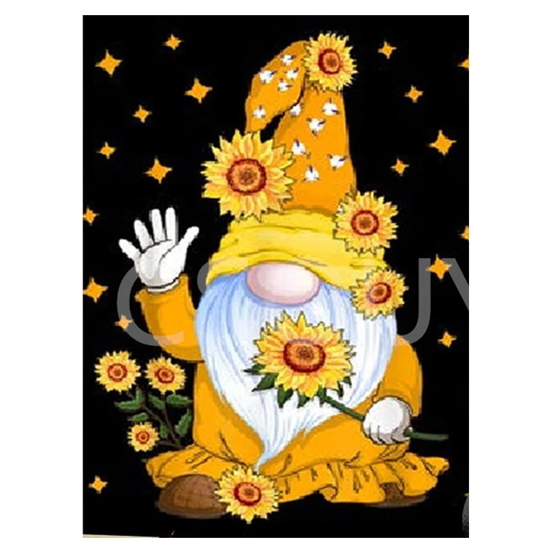 Алмазная живопись сделай сам вышивка крестиком Подсолнух Санта полноразмерная