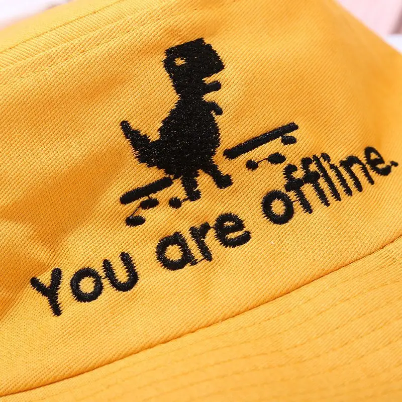 

Creative Chrome404 YouAreOffline Embroidered Fisherman Hat Summer Sun Protection Hat Foldable Bucket Hat Unisex Panama Bob Cap