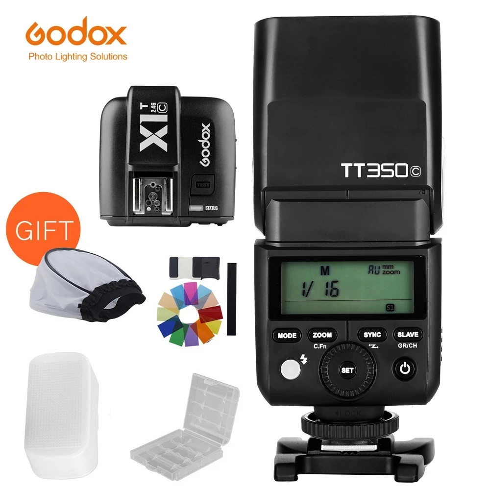 

GODOX TT350C Mini Flash TTL HSS Trasmettitore senza fili 2.4G con X1T-C Trigger wireless Flash per Canon 5D Mark III 80D 7D 760D