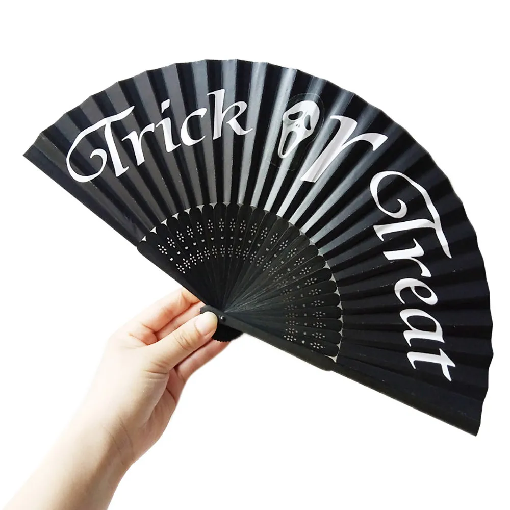 Хэллоуин тыква Череп искусственная кожа ручная резьба бамбук Складной