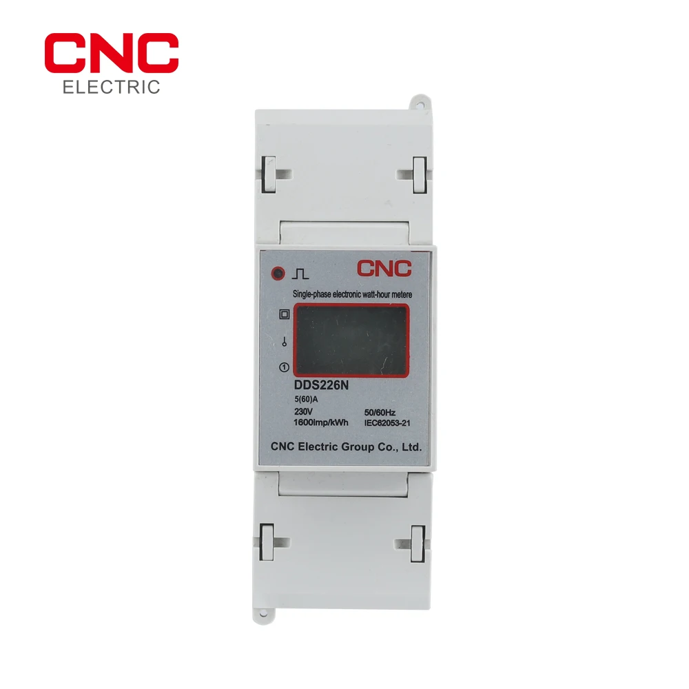 

CNC DDS226N Single-phase 2P New Rail Type Multifunctional Power Meter 50/60Hz 230V 1600imp/kWh electronic watt-hour metere