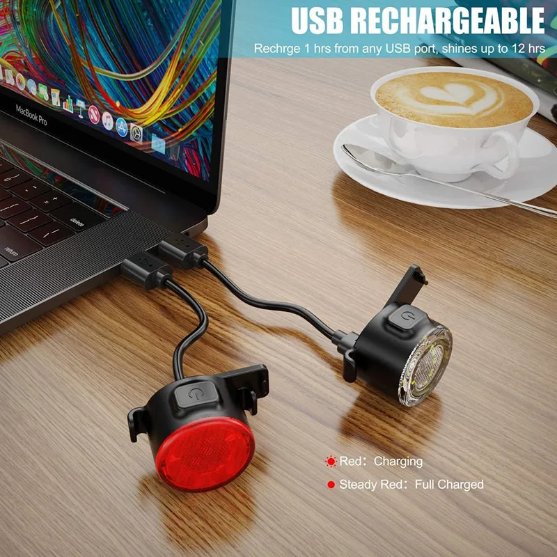 

Bike Light Bicycle Rear Lights Bicycle Lamp LED USB Rechargeable Mountain Bike Cycling Light Taillamp Safety Warning Light
