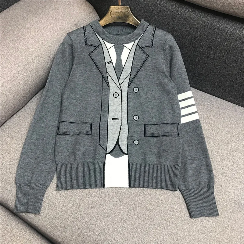 Женский трикотажный свитер [EWQ] черный пуловер в стиле преппи с длинными рукавами