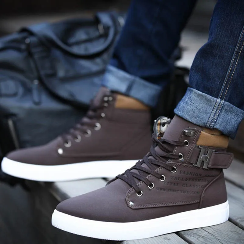 Men's Solid Skateboarding Shoes Spring Autumn Sports Shoe Warm Men Shoes Tenis Masculino Male Men's Sports Shoes Canvas