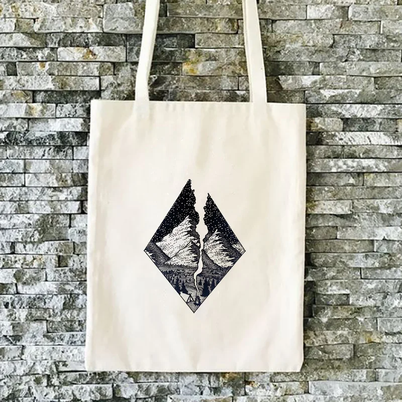 Иллюстрация Искусство Холст Сумка Tote ежедневное использование текст Сделай Сам