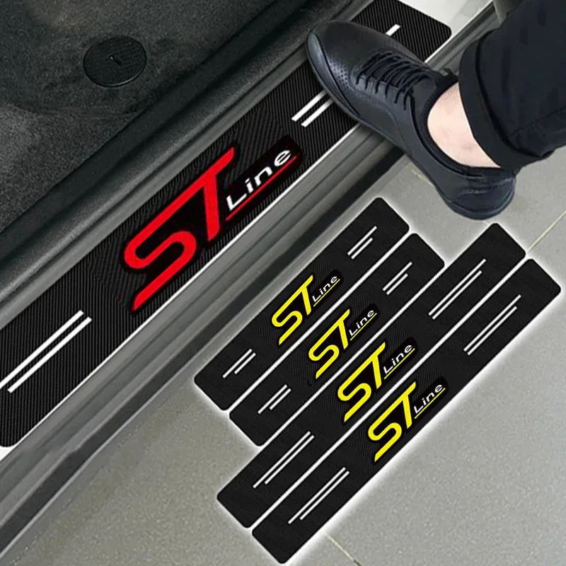 4 шт. ST Stline line для Ford Focus MK 3 MK4 C-MAX Fiesta 5 2 MK2 MK3 Mondeo Kuga автомобильный порог из