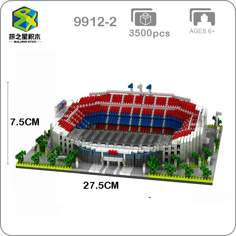 Здание звезда Испания Barcelona Football Club &quotCamp Nou 3D модель Алмаз строительные блоки