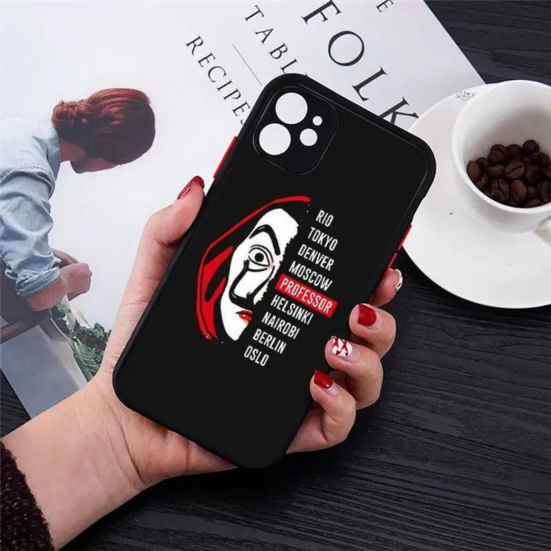 

the paper house money heist Phone Case Transparent Matte for iPhone 7 8 11 12 s mini pro X XS XR MAX Plus cover funda