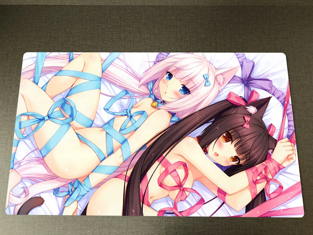 

Yu-gi-oh! Nekopara Anime Playmat Chocola & Vanilla TCG CCG Mat Trading Card Game Mat & Free Bag Customized Pad Mousepad 60x35cm