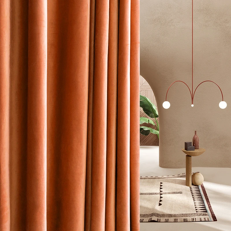 Фото Роскошные Nordic бархатные шторы в простом стиле для гостиной спальни