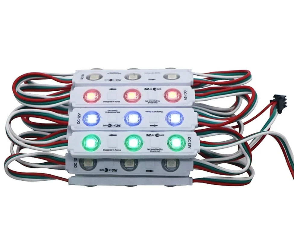 20 шт. WS2811 DC12V 3 светодиодный 5050 RGB SMD СВЕТОДИОДНЫЙ модуль полоса светильник на переднее окно знак+ 14 ключей дистанционного управления - Цвет: Only Module Strip