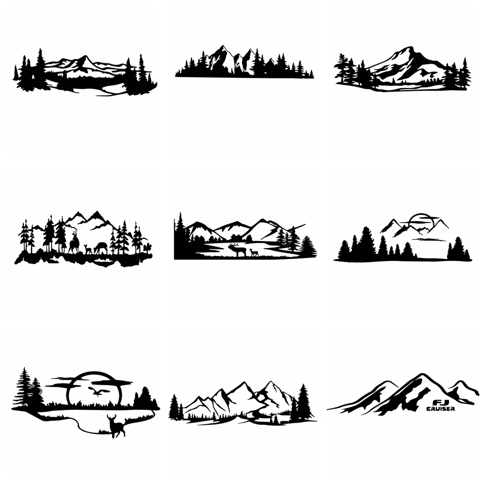 

New Design Mountain Car Wrap Funny Decal Car Window Decoration Vinyl Stickers Motorcycle Accessories
