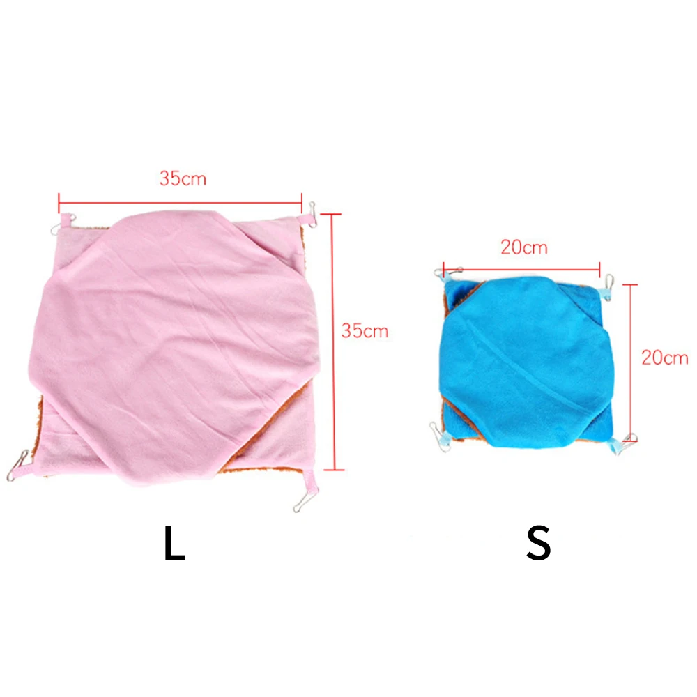 

Plush Hamster Hammock Hanging Double Thick Plush Warm Sleeping Bag Nest LargeHanging House For Ferret Rabbit Pet Bed