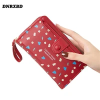 new womens wallets fashion flower medium style wallet woman zipper coin purse small wallet female leather card holder carteras