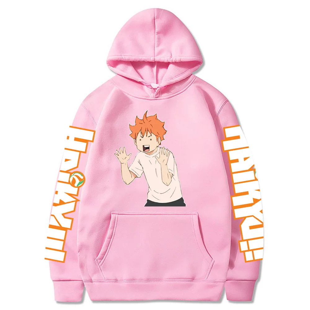 

Funny Anime Haikyuu Hinata Shoyo Printed Men Hoodies Manga Karasuno Fly High Graphic Harajuku Casual Sweatshirt Tops