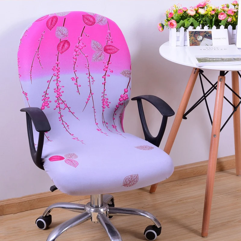 Office Computer Chair Cover Spandex Stretch Swivel Rotate Seat Antimacassar Elastic Printing Dining Slipcover | Дом и сад