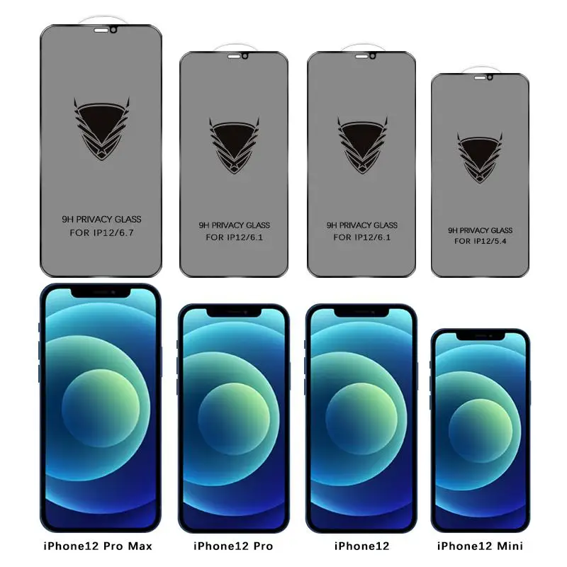 

100pcs/lot Privacy Protection Film HD OG Tempered Glass For iphone 12 X Xs Max 11 Pro Max 6s 7 8 Plus XR Screen Protector