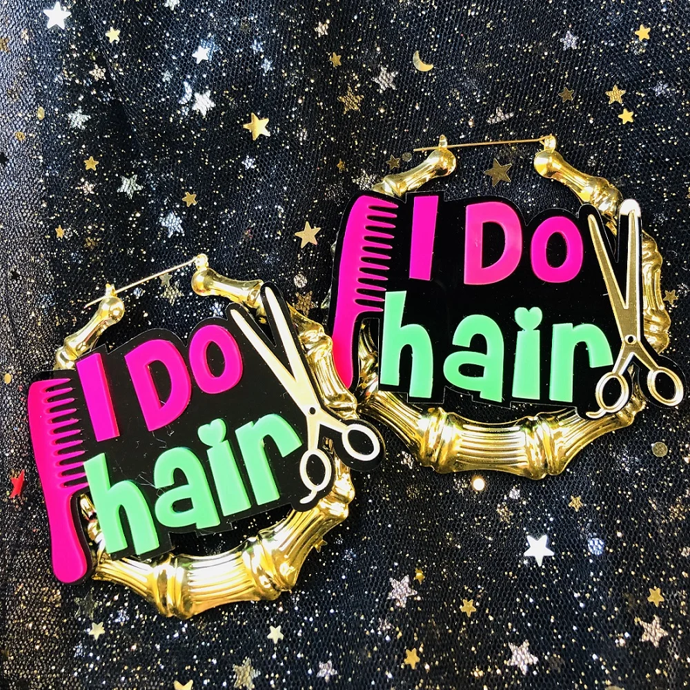 Модные Акриловые большие бамбуковые серьги в стиле панк I DO Hair