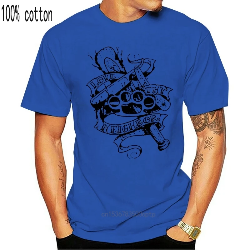 

New MAGLIETTA AMA I TUOI VICINI maglia hooligans love thy neighbor cool T-SHIRT MAN Summer Men'S fashion Tee,Casual Short Sleeve