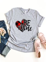be mine t shirt aesthetic valentine tshirt women graphic tees women valentines day 2020 gothic white top o neck letter