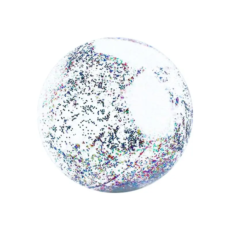 

C5AA Transparent Sequin Inflatable Beach Ball Jumbo Pool Toys Confetti Glitter Clear Swimming Pool Water Fun Toys Outdoor