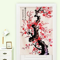 chinese ink plum blossom decorative door curtain feng shui curtain noren japanese curtain doorway half curtain