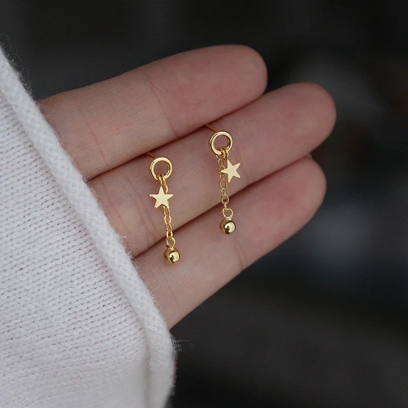 

Fashion Needle Small Star Ball Cute Five-pointed Star Drop Earrings for Women Fashion Jewelry Party Wedding Gift