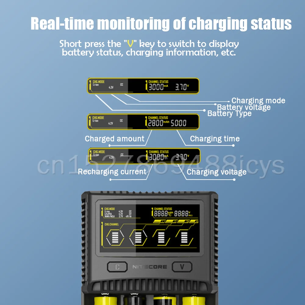 Интеллектуальное зарядное устройство Nitecore SC4 SC2 с более быстрой зарядкой четыре