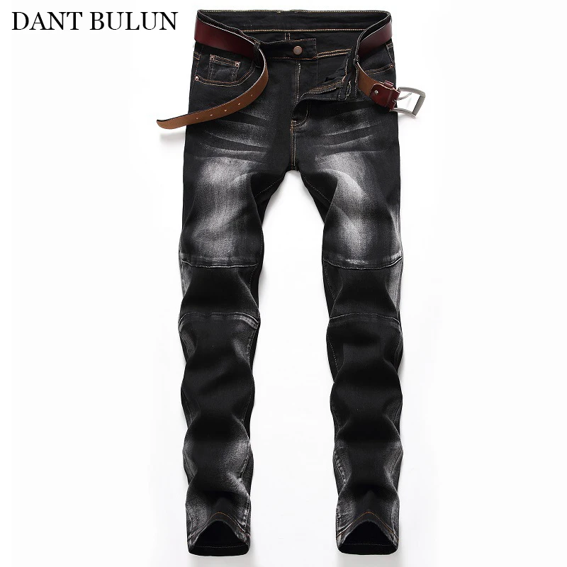 Men's Jeans Retro Stretch Denim Pants Slim Fit Male Straight Streetwear Jeans Hombre Classical Men Brand Clothes Size 28-42