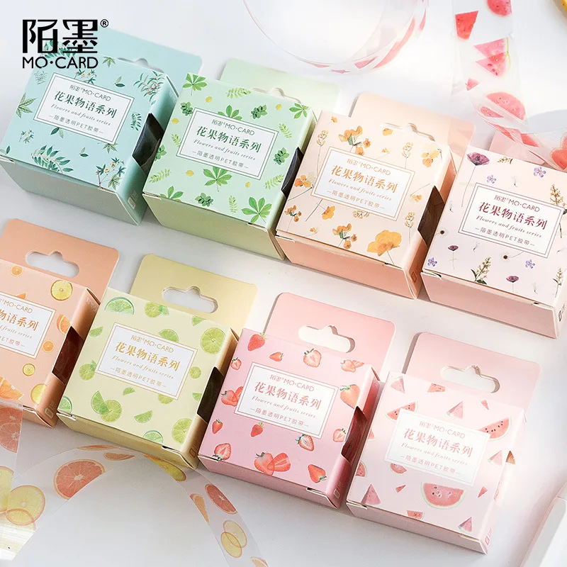 

1 pcs/lot DIY Cartoon PET Washi Masking Tapes Flower and fruit story decorative adhesive tape stickers/School Supplies