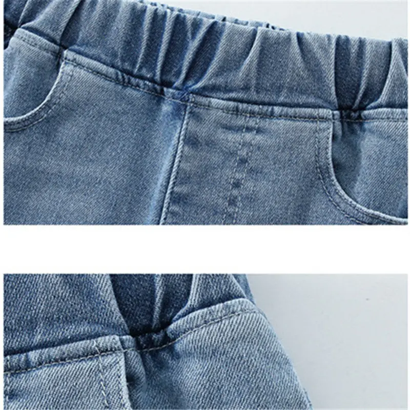 

Fashion Girls Denim Pants High Waist Bottom Heart Clothes Teenage Skinny Straight Trousers for Spring Autumn Jeans 6 8 10 12Year