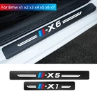 Для BMW X1 X2 X3 X4 X5 X6 X7 4 шт. углеродное волокно наклейки для автомобиля порога двери охранник автомобиля порога педаль отделкой