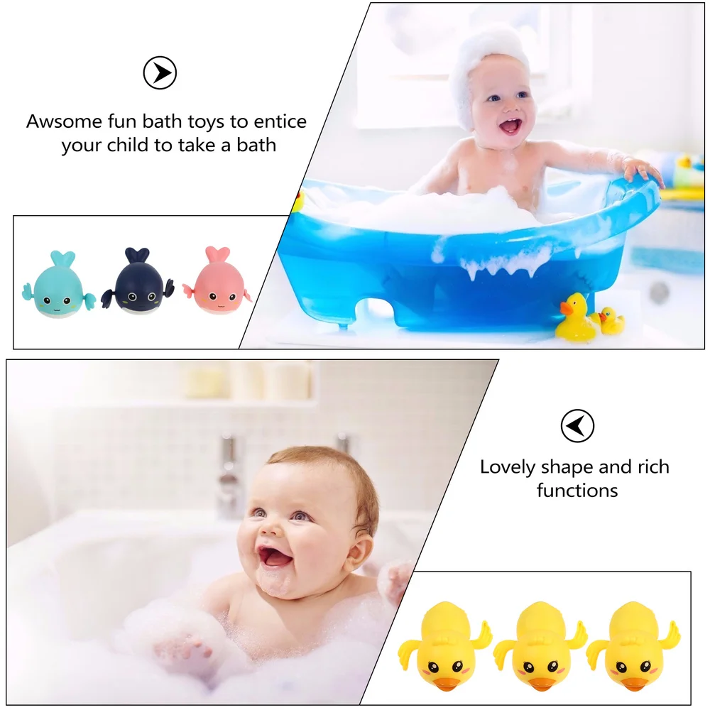 

6pcs Bath Dolphin Toys Swimming Pool Bathtub Floating Duck Toys Children Gift