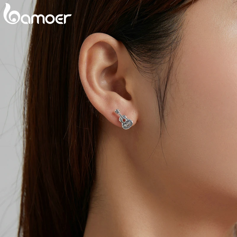 Bamoer Винтажные серьги для гитары музыкальный инструмент мелодия индивидуальные