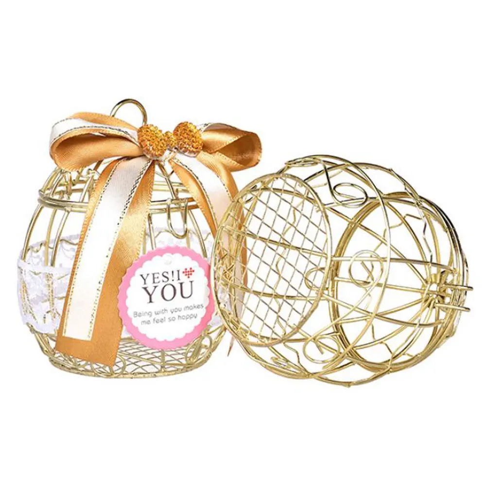 Винтажная мини-коробка для сладостей в виде птичьей клетки шоколадная