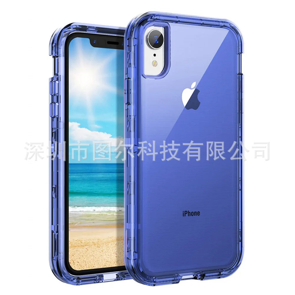 IPhone XR чехол для телефона прозрачный три в одном ударопрочный защитный чехол Xs MAX применимо 6 S 7-8 Plus