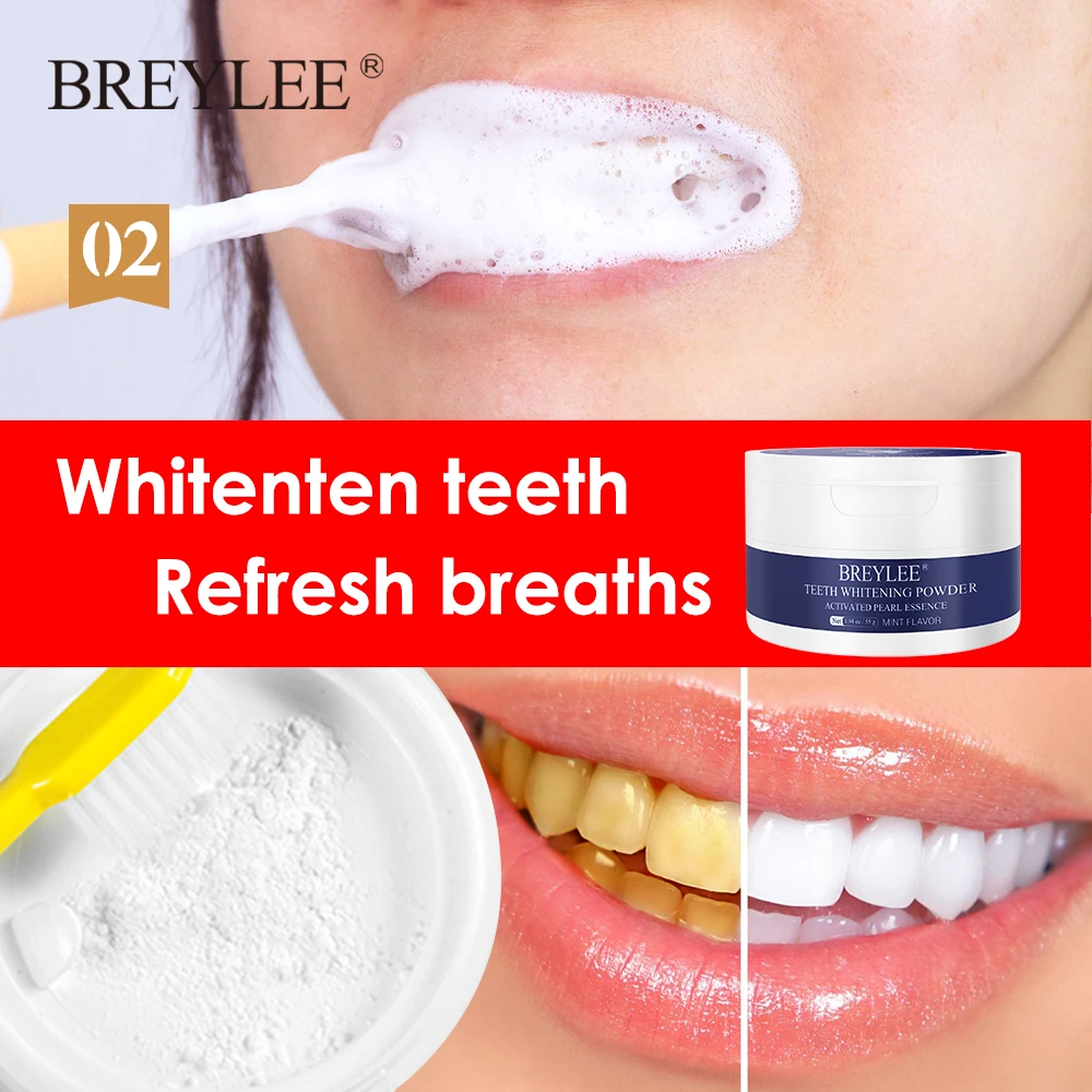 

BREYLEE Teeth Whitening Powder Toothpaste Dental Tools White Teeth Cleaning Oral Hygiene Toothbrush Gel Remove Plaque Stains