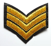 5 pcs military army soldier rank golden insignia embroidered badge iron on patch about 5 8 5 8 cm