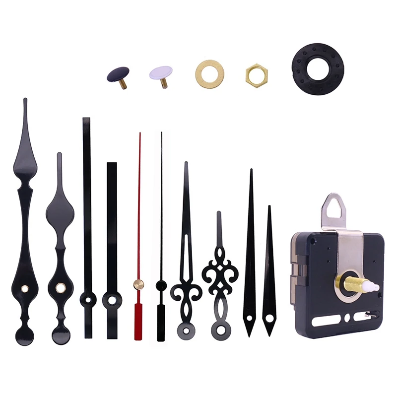 

Silent Quartz DIY Wall Clock Movement Mechanism Non-Ticking DIY Repair Parts Replacement Kit with 4 Pair Hands