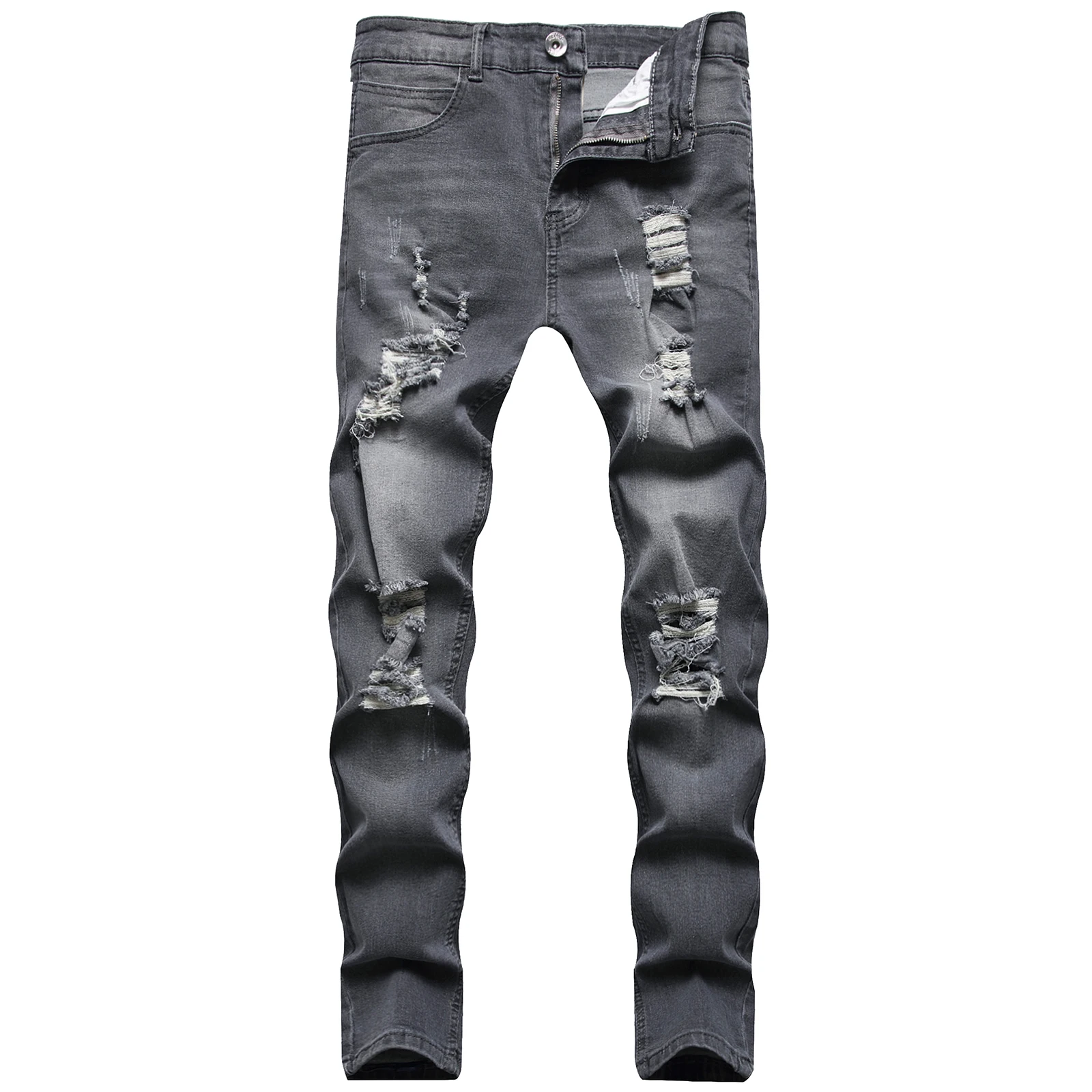 

Men's Sweatpants Sexy Hole Jeans Pants Casual Summer Autumn Male Ripped Skinny Trousers Slim Biker Outwears Pants