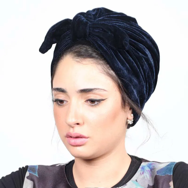 Bowknot Plain Velet Stretch Muslim Hijab Women Islamic Turban Cotton Hat Cancer Chemo Cap Head Wrap Beanie Scarf Hair Loss | Тематическая