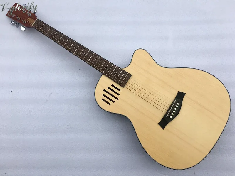 only guitar no EQ Акустическая Электрогитара 40 дюймов с вертикальной линией звукового отверстия, натуральный цвет, народная гитара cutway, 6 струн, акустическая гитара - Цвет: only guitar no EQ