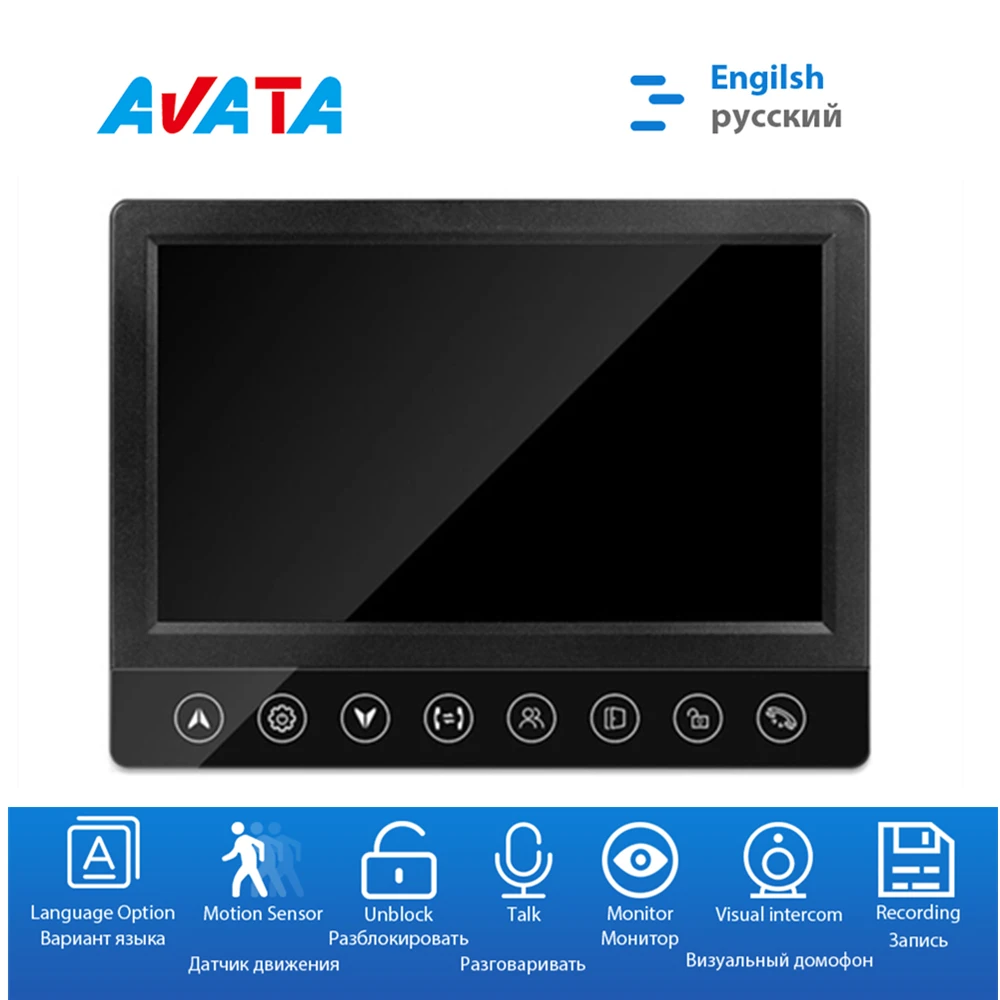 

Video Intercom Indoor Unit 7-Inch Color Screen Slave Monitor 1000TVL 1 Million Pixels Resolution