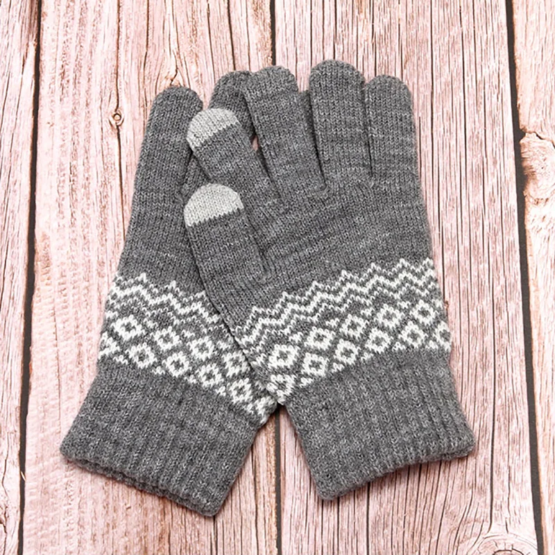 

Winter Warm Thick Touch Screen Gloves Cashmere Wool Knitted Gloves Women's Warm Thick Touch Screen Gloves In Winter