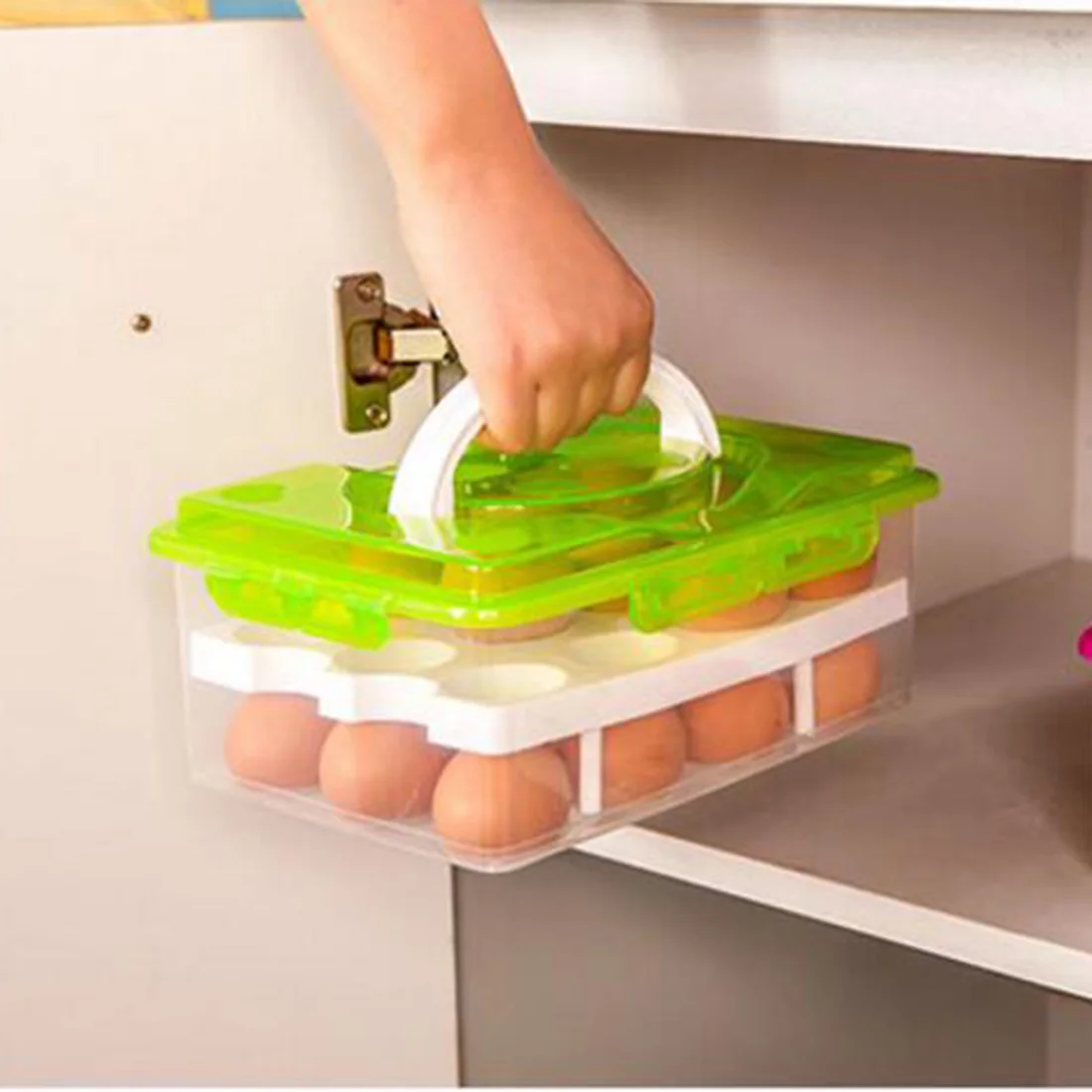 

24 grid Storage box, egg storage box, double-layer durable and convenient storage box, multi-function storage box, kitchen tool