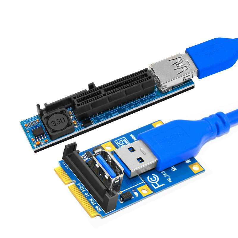Мини PCIE к PCI-E X4 слот Riser Card Port адаптер ПК графическая карта Коннектор с 60 см USB3.0