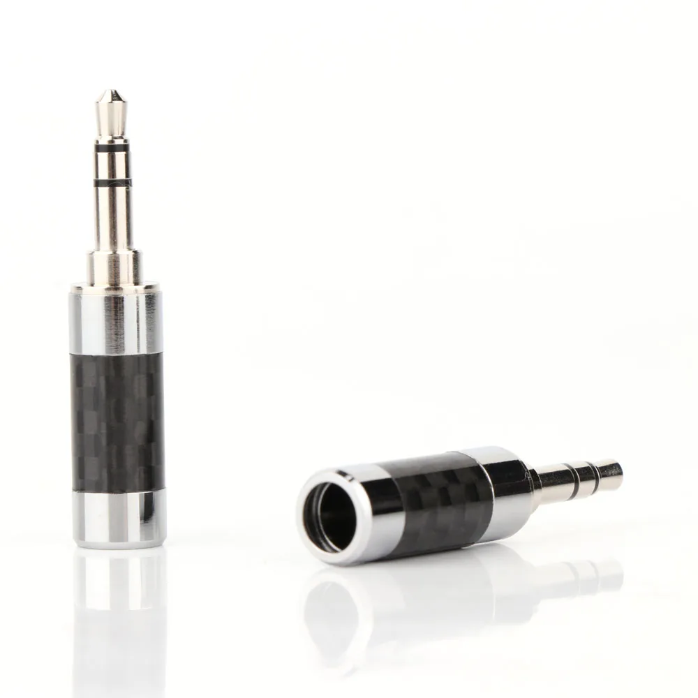 

2 шт. hi-end родиевое покрытие 3,5 мм штекер мини стерео аудио разъем корпус из углеродного волокна разъем 3,5 мм