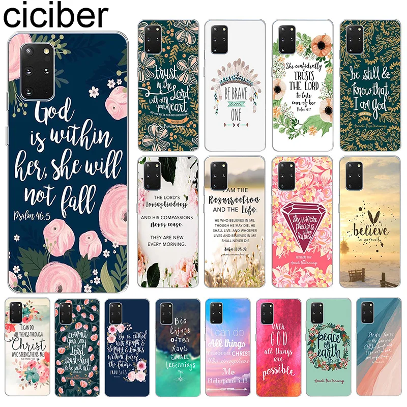 Ciciber чехол для Samsung Galaxy S20 + S10 S9 S8 S7 S6 S10e Ultra Note 10 9 8 Edge Plus Funda силиконовая Библейская