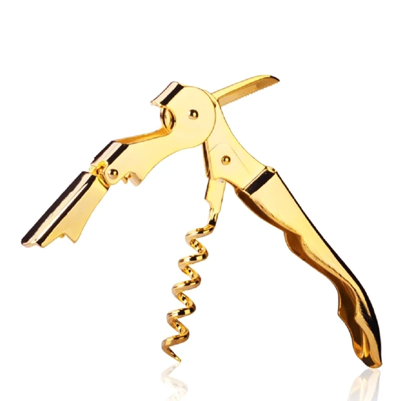 

Newly Gold Plated Corkscrew Double Hinge Waiters Wine Key Bottle Opener Party Bottle Opener CLA88