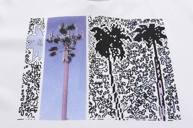 

Summer New CAVEMPT 2020 Coconut Tree Print T Shirt Men Women Couples 100% Cotton Tee Oversized Hip-hop High Street C.E T-shirt